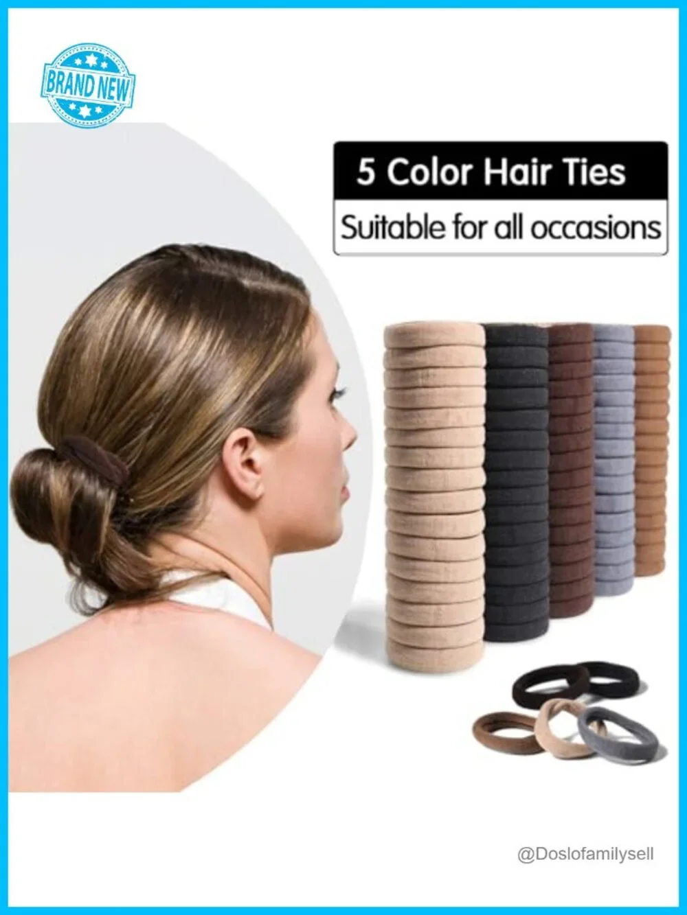 100 Seamless Hair Ties for Thick Hair, Ponytail Holders No Damage
